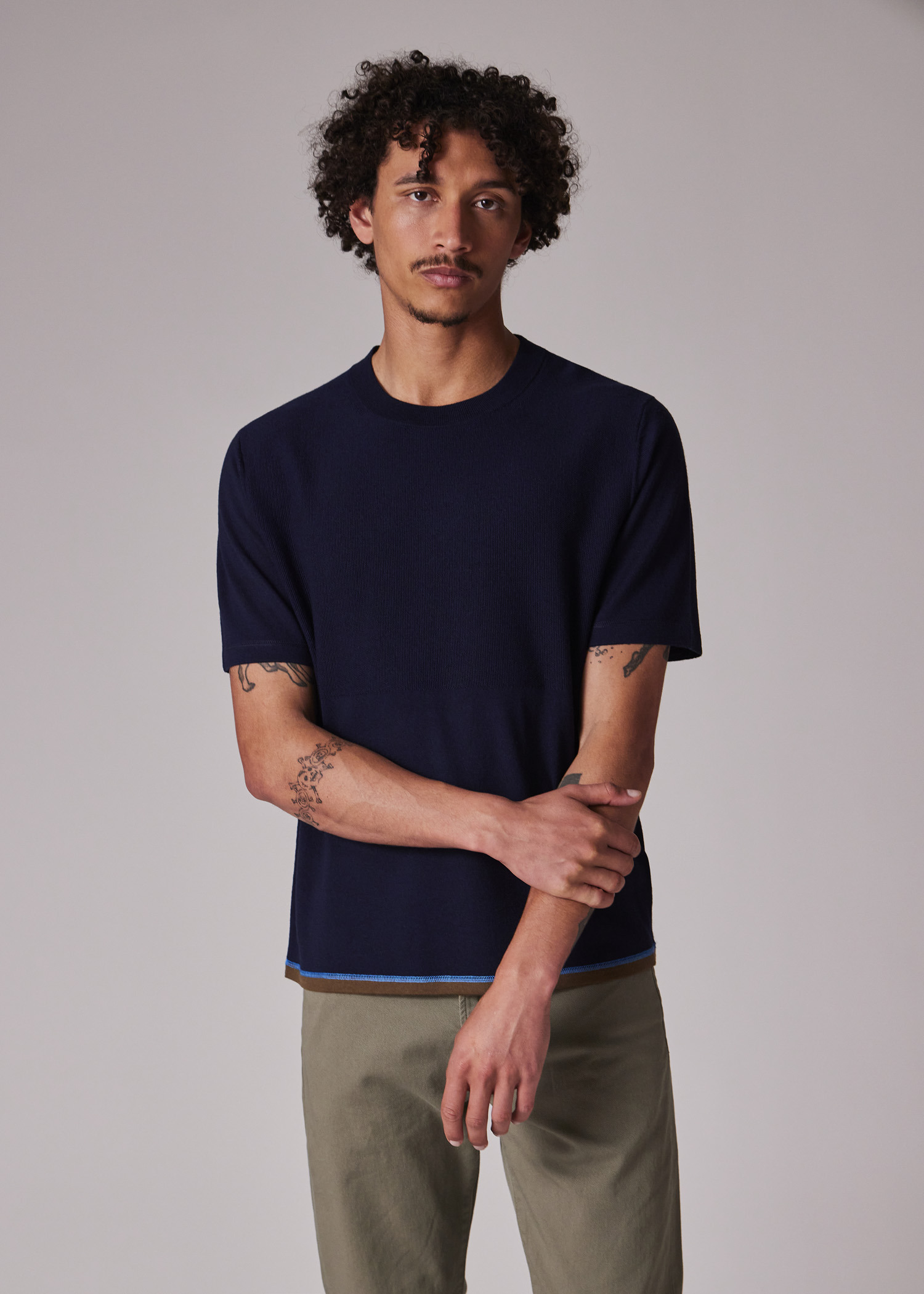 Navy Washable Merino Wool T-Shirt - 3