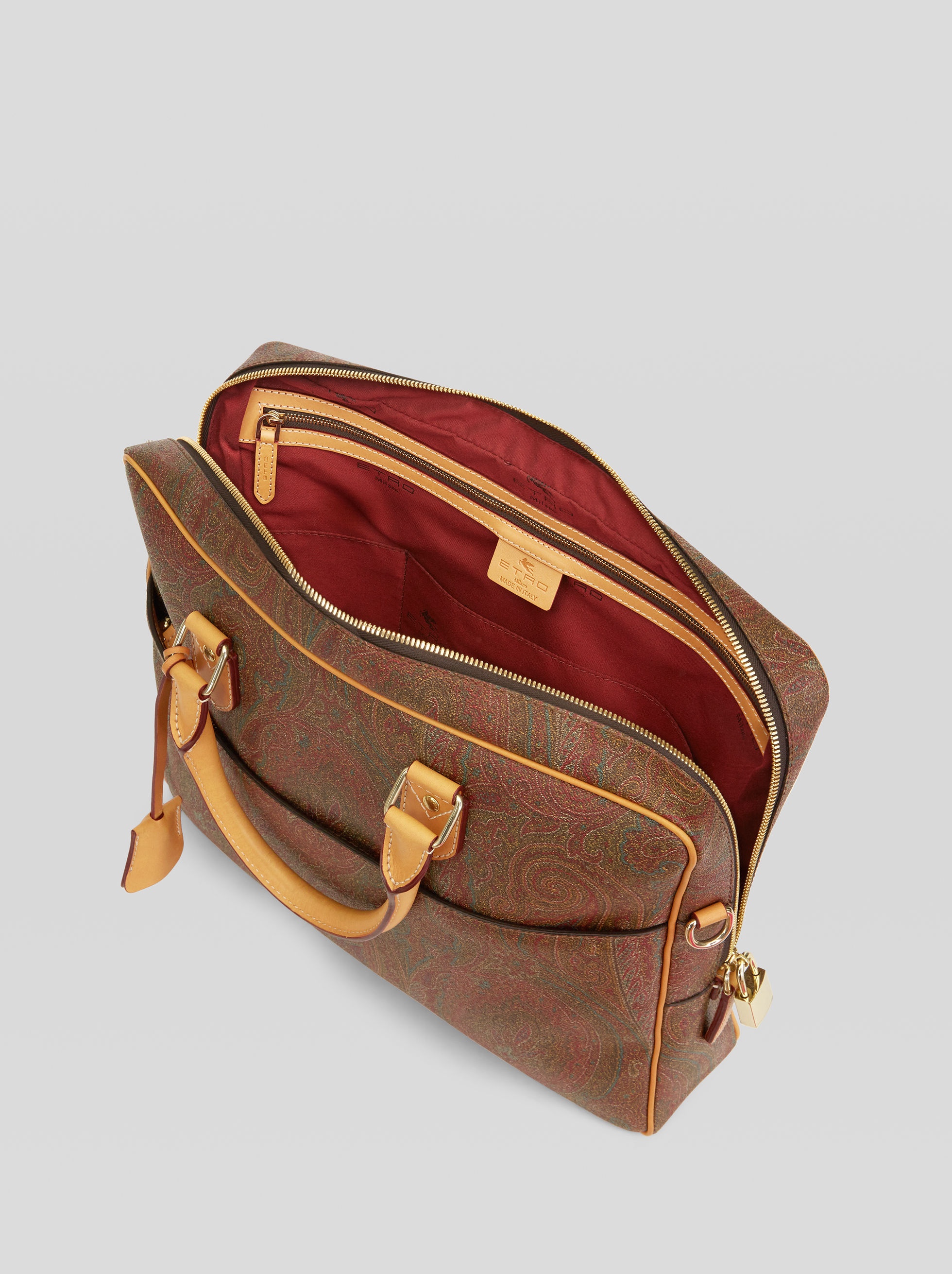PAISLEY BRIEFCASE WITH CROSSBODY STRAP - 5