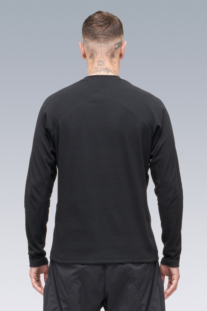 S27-PR Cotton Rib Longsleeve Shirt Black, Size: Medium - 5