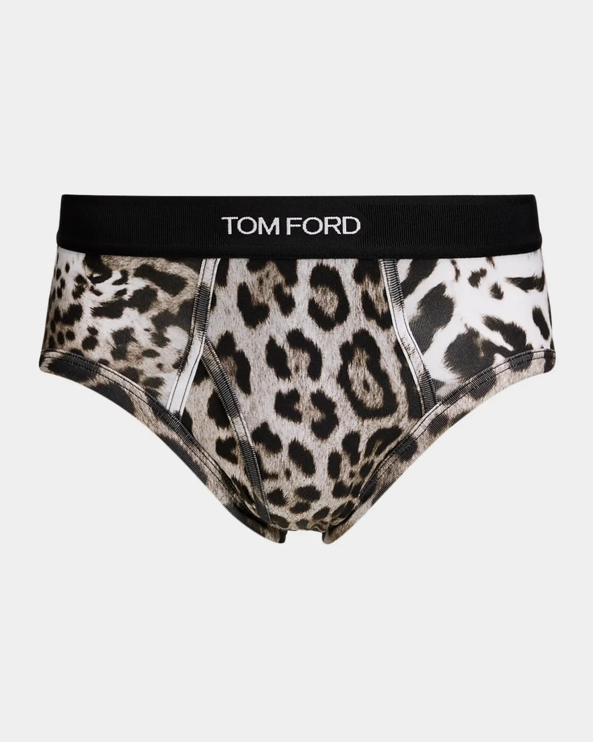Men's Snow Leopard-Print Briefs - 1