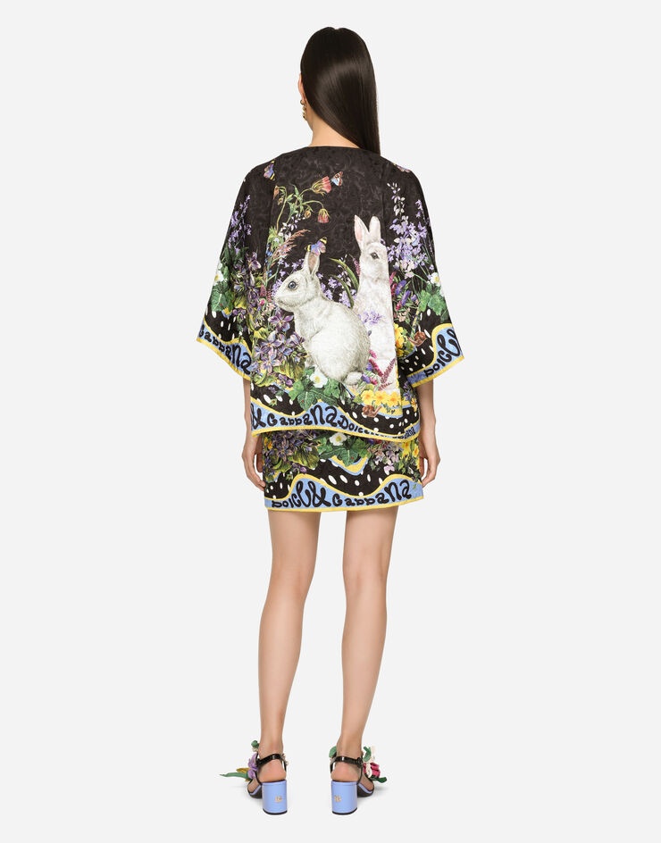 Rabbit-print brocade miniskirt - 5