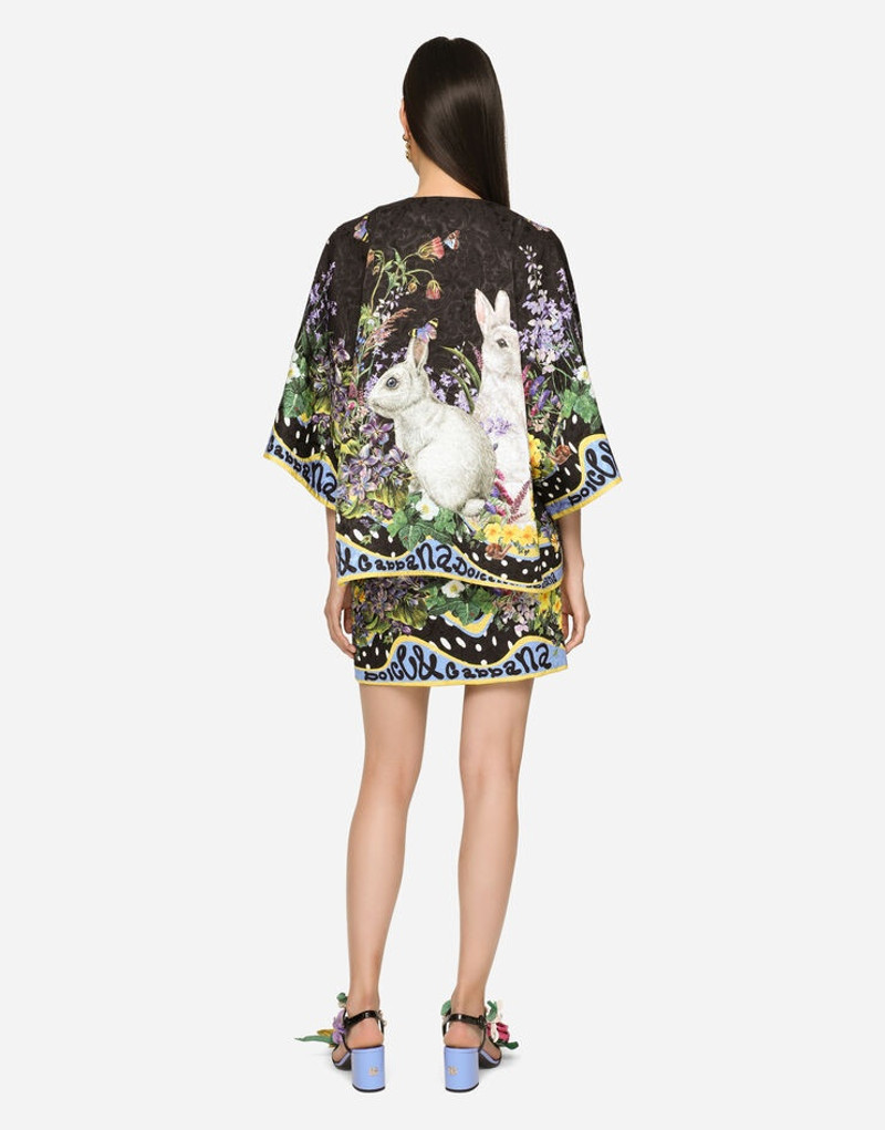 토끼 인쇄 brocade miniskirt 5
