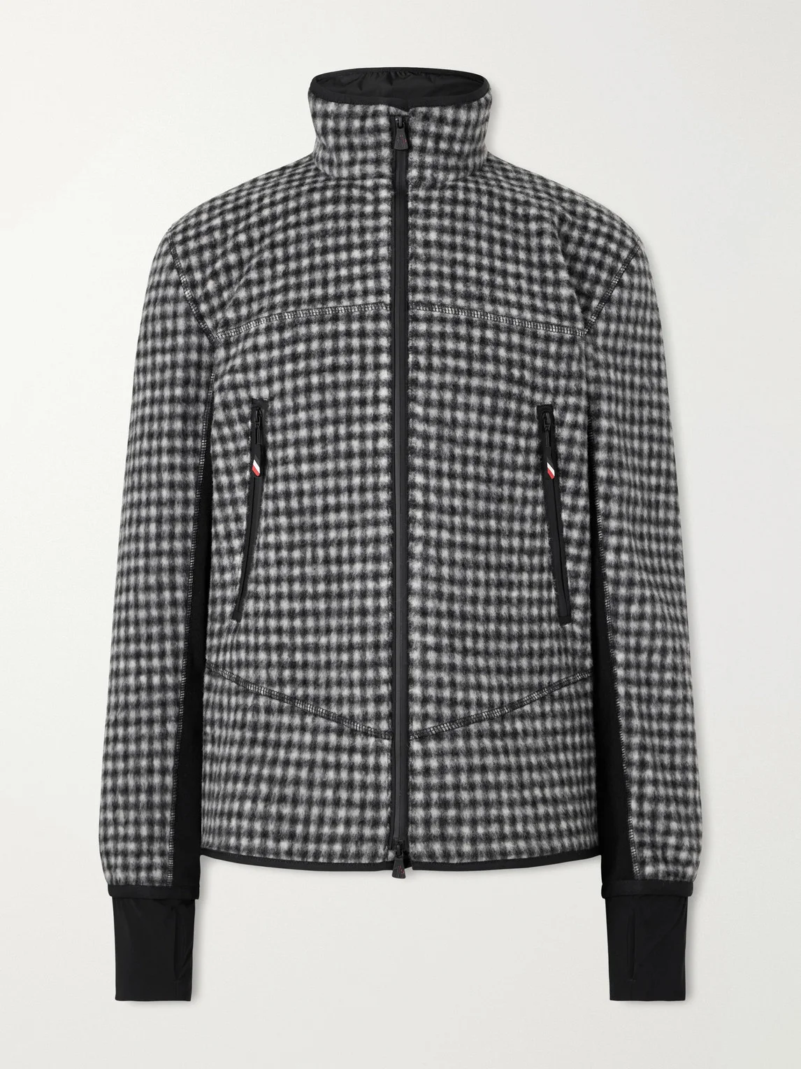 Checked Shell-Trimmed Fleece Mid-Layer - 1