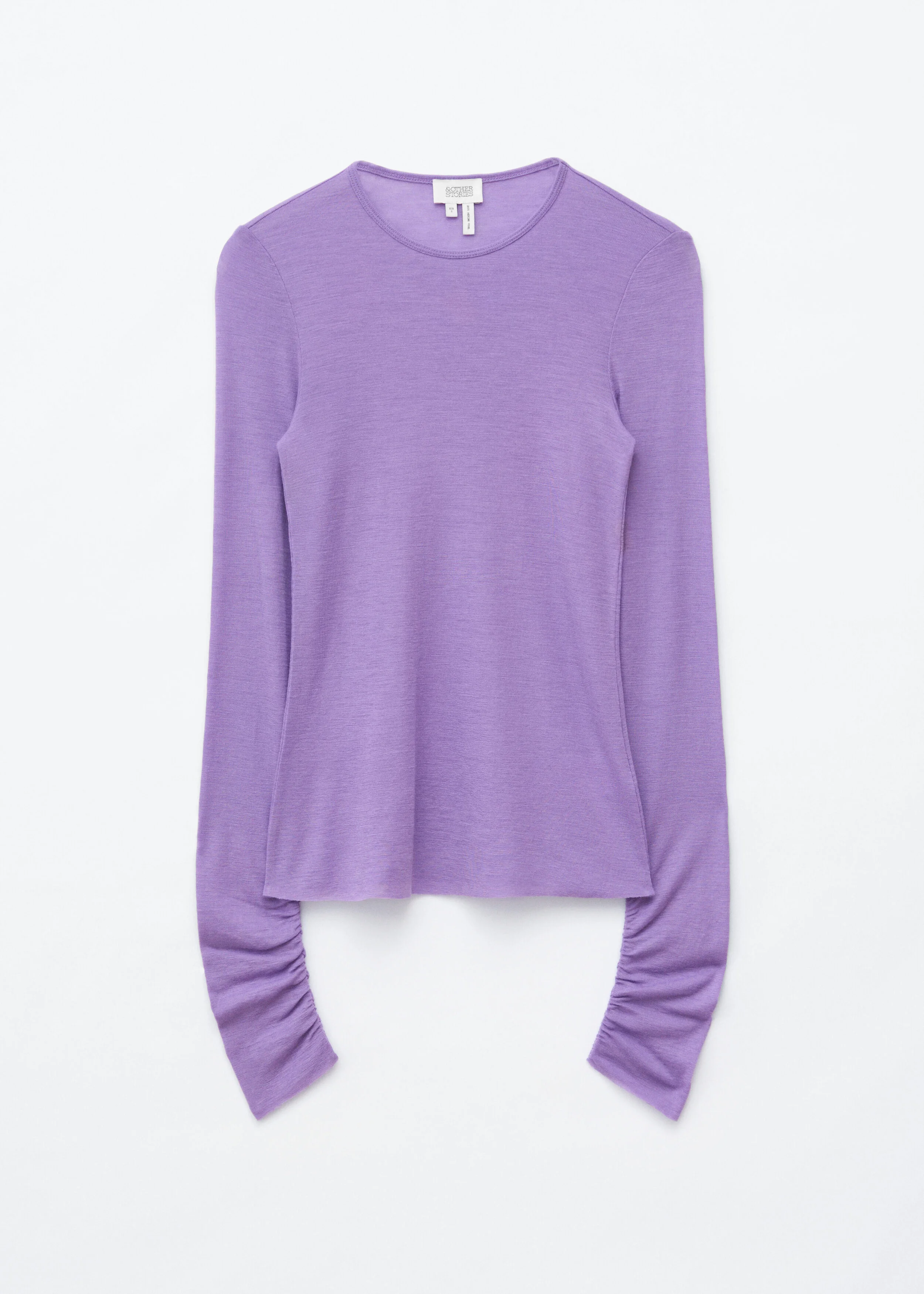 Plain-Knit Wool Top - 1