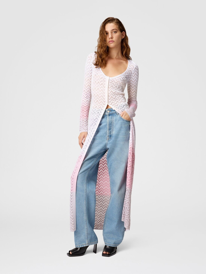 Missoni Long cardigan in gradient chevron viscose outlook