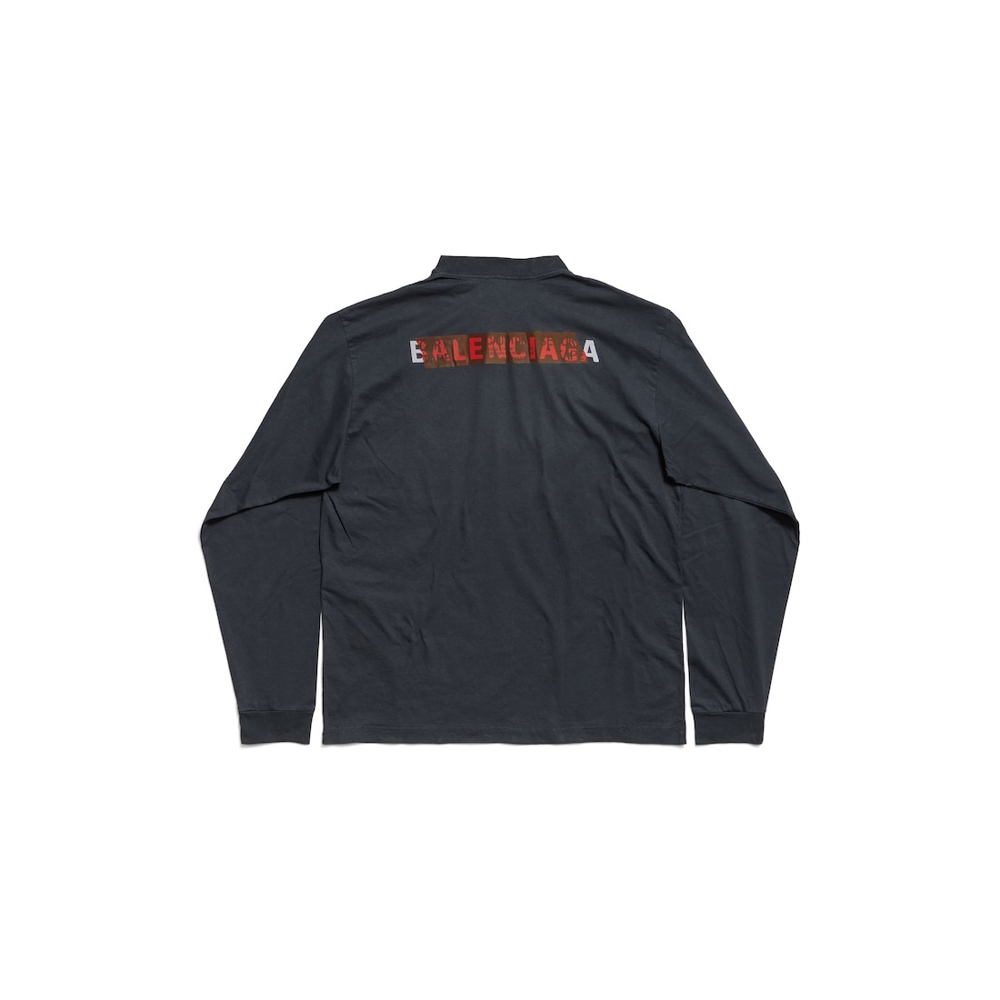 Taped Balenciaga Back Long Sleeve T-shirt Medium Fit in Faded Black/white/red - 7