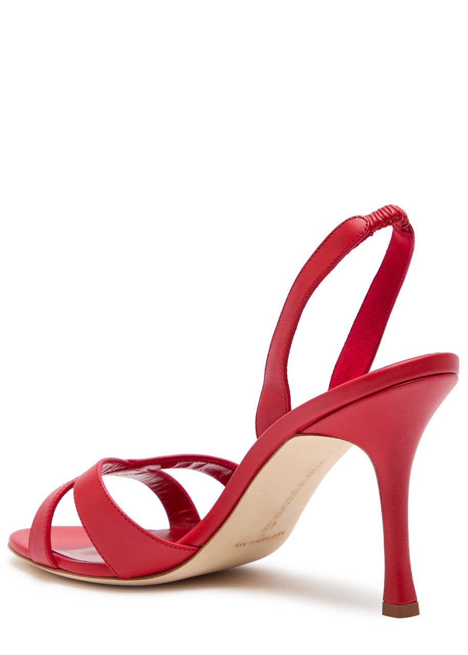 Manolo Blahnik Callasli 90 Leather Slingback Sandals - 2