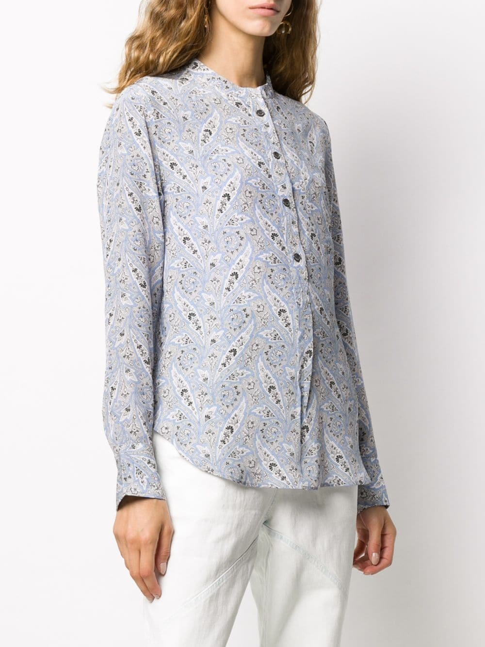 paisley print silk shirt - 3