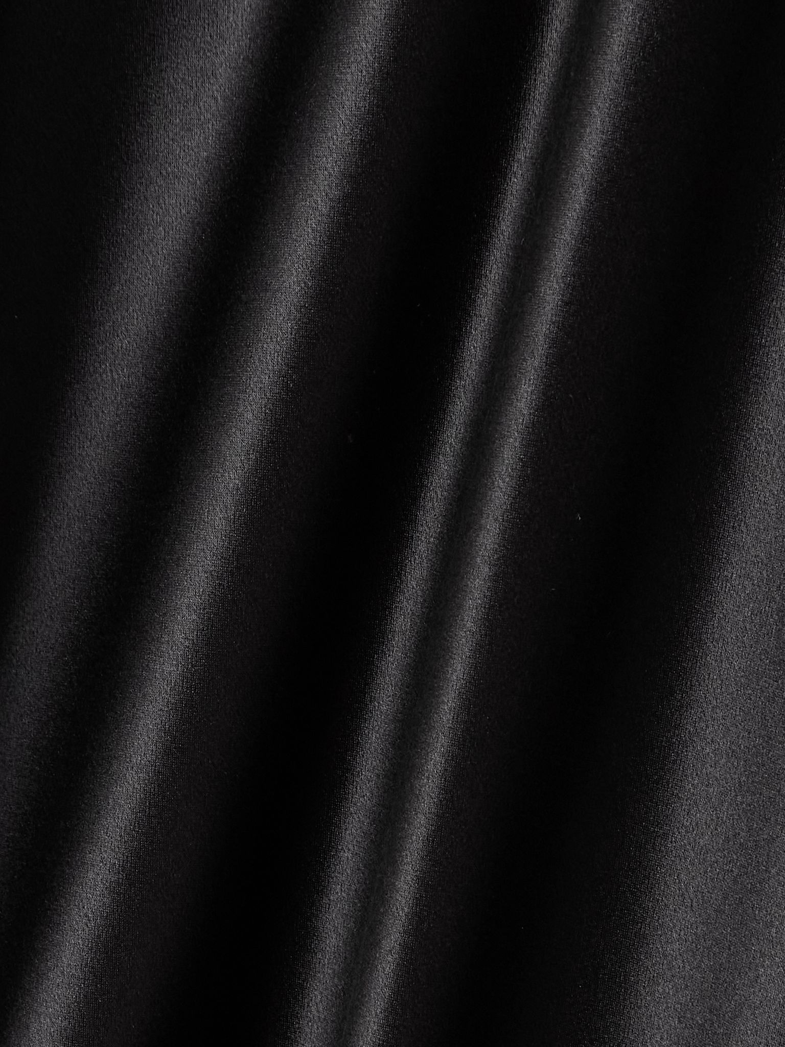 Lace-trimmed silk-satin dress Black - 4