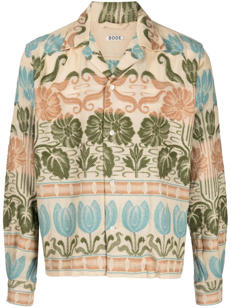 patterned-jacquard cotton shirt 1