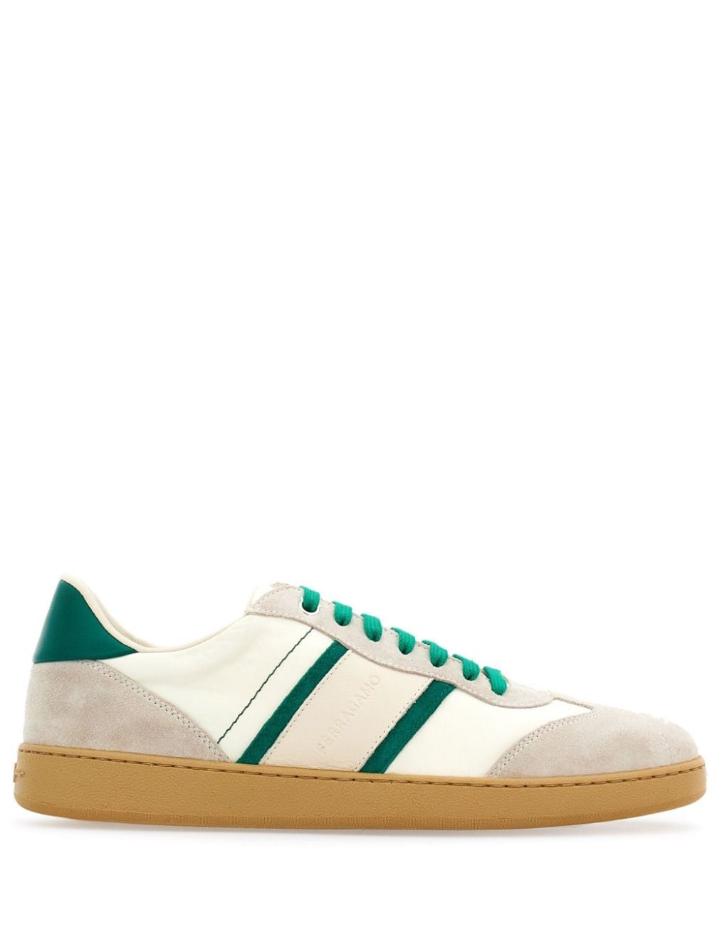 panelled lace-up sneakers - 1