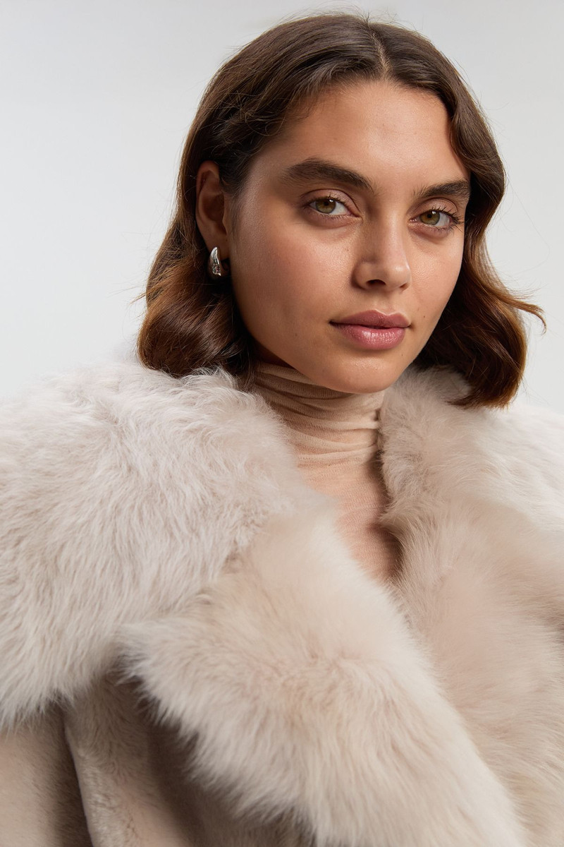 Reversible Shearling & Leather Belted Maxi Coat 3