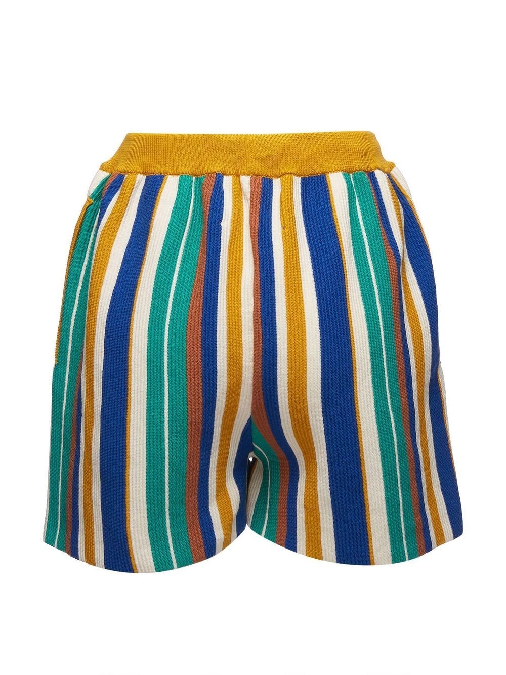 multicolour-stripe knitted shorts - 5