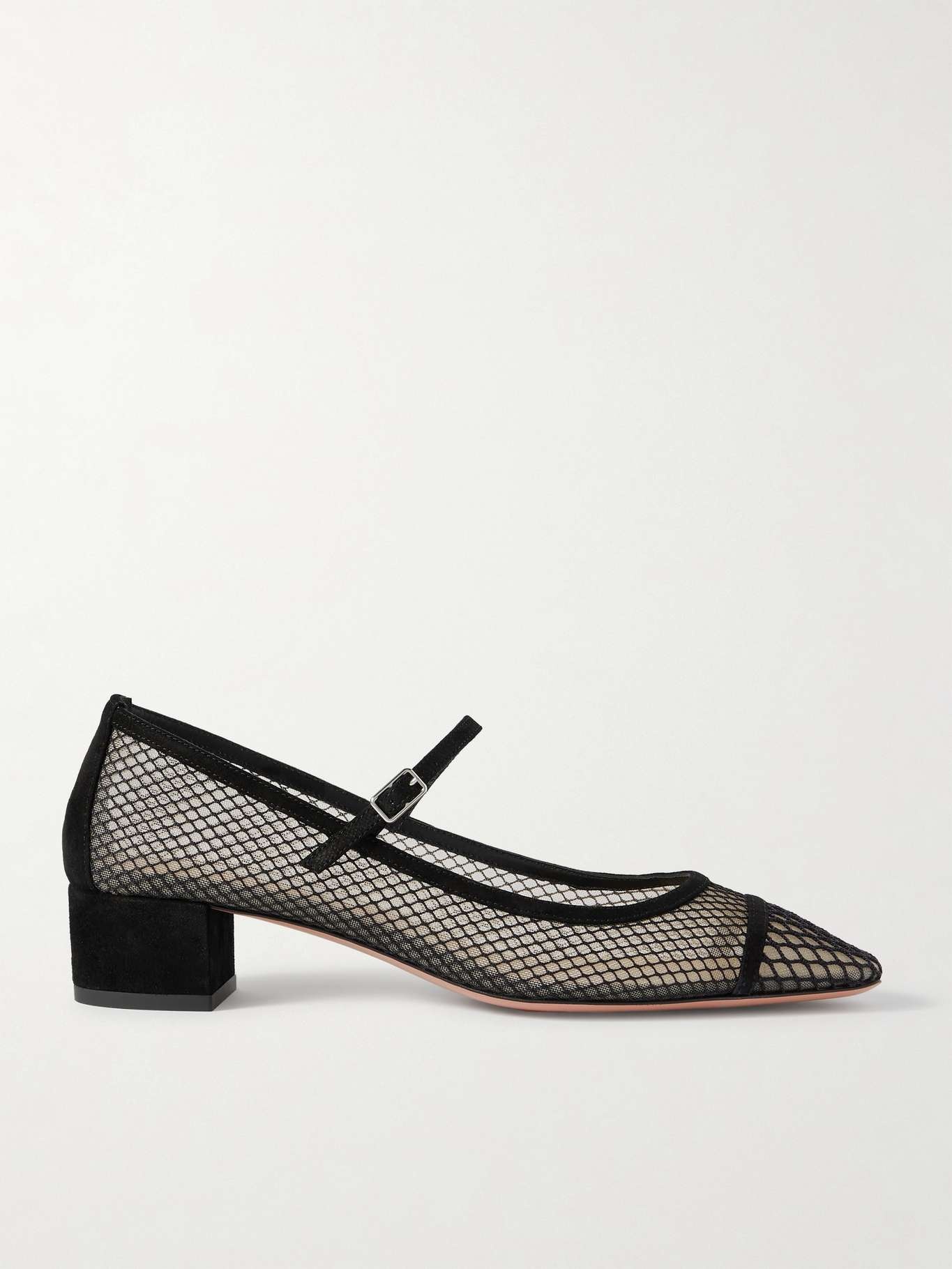 Mayor suede-trimmed mesh pumps - 1