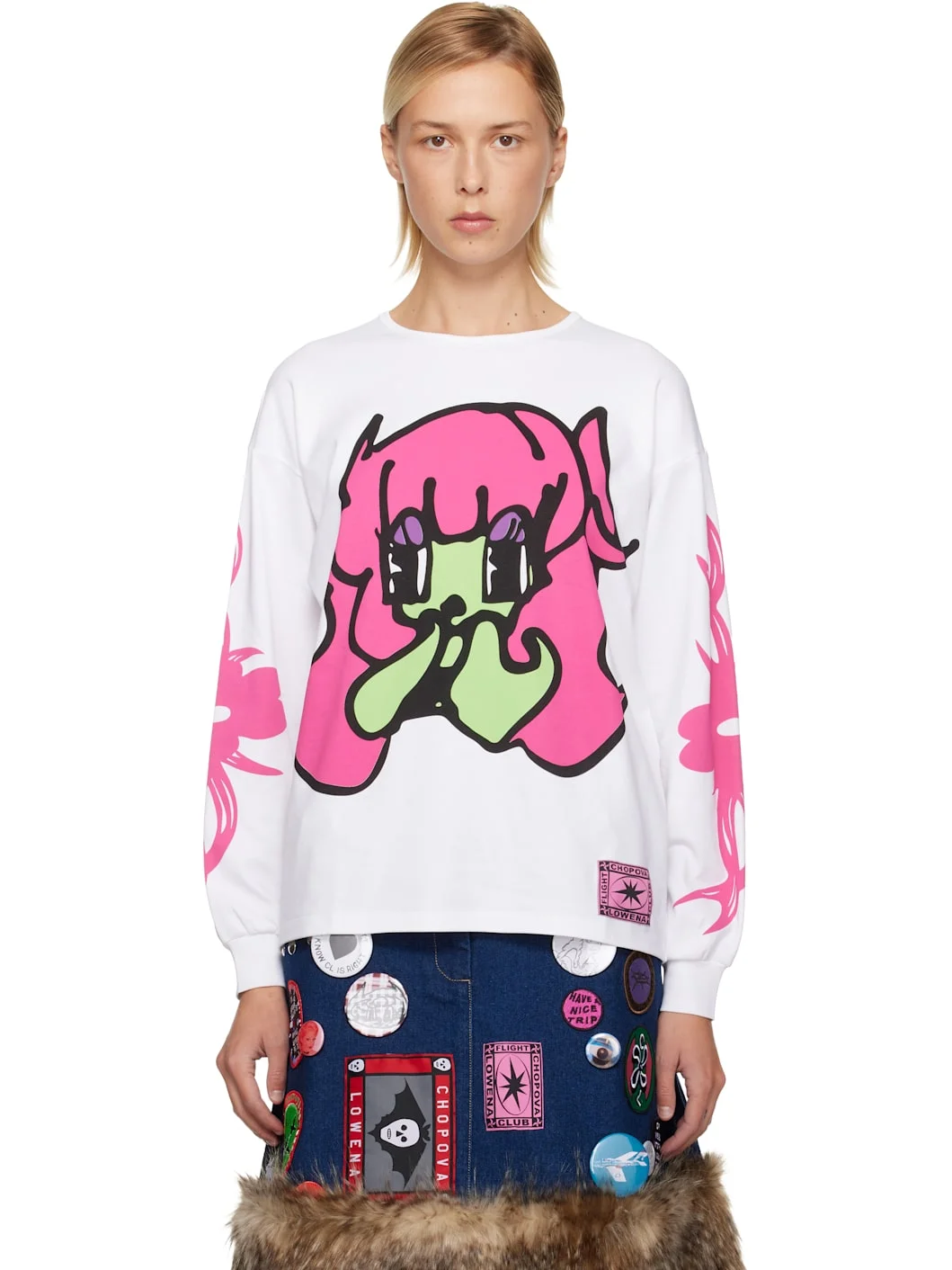 White Bashful Oversized Jersey T-shirt - 1