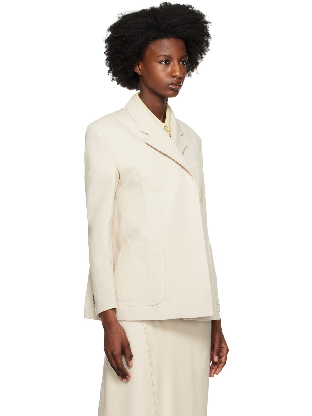 Beige Waist Up Hourglass Blazer - 2