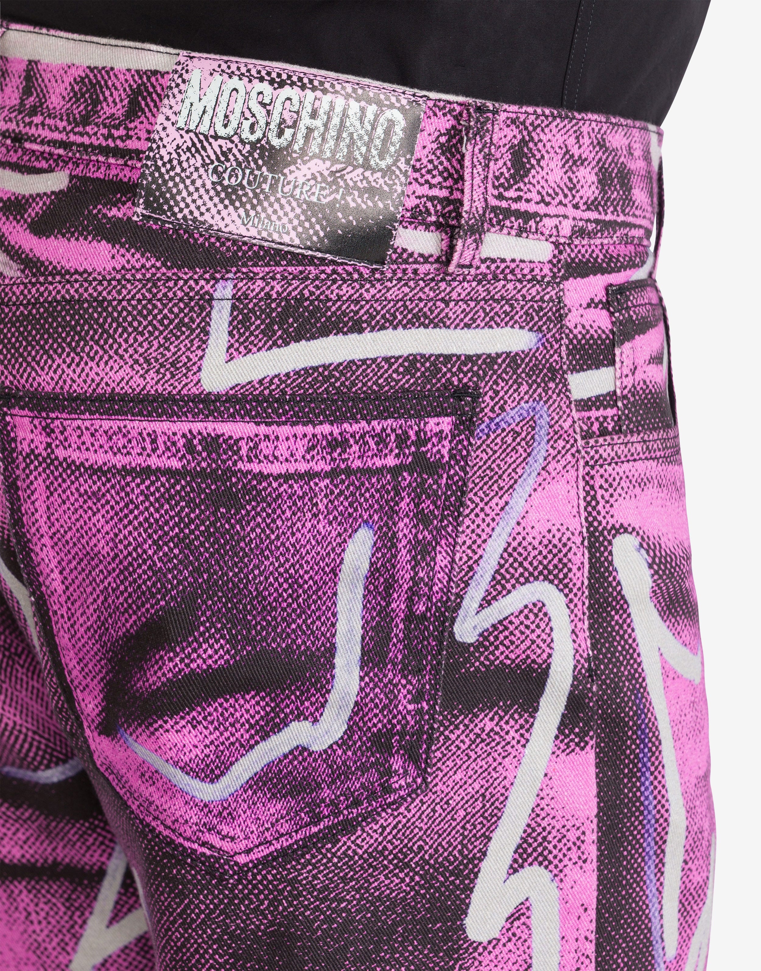 SHADOWS & SQUIGGLES STRETCH BULL DENIM BERMUDA SHORTS - 4