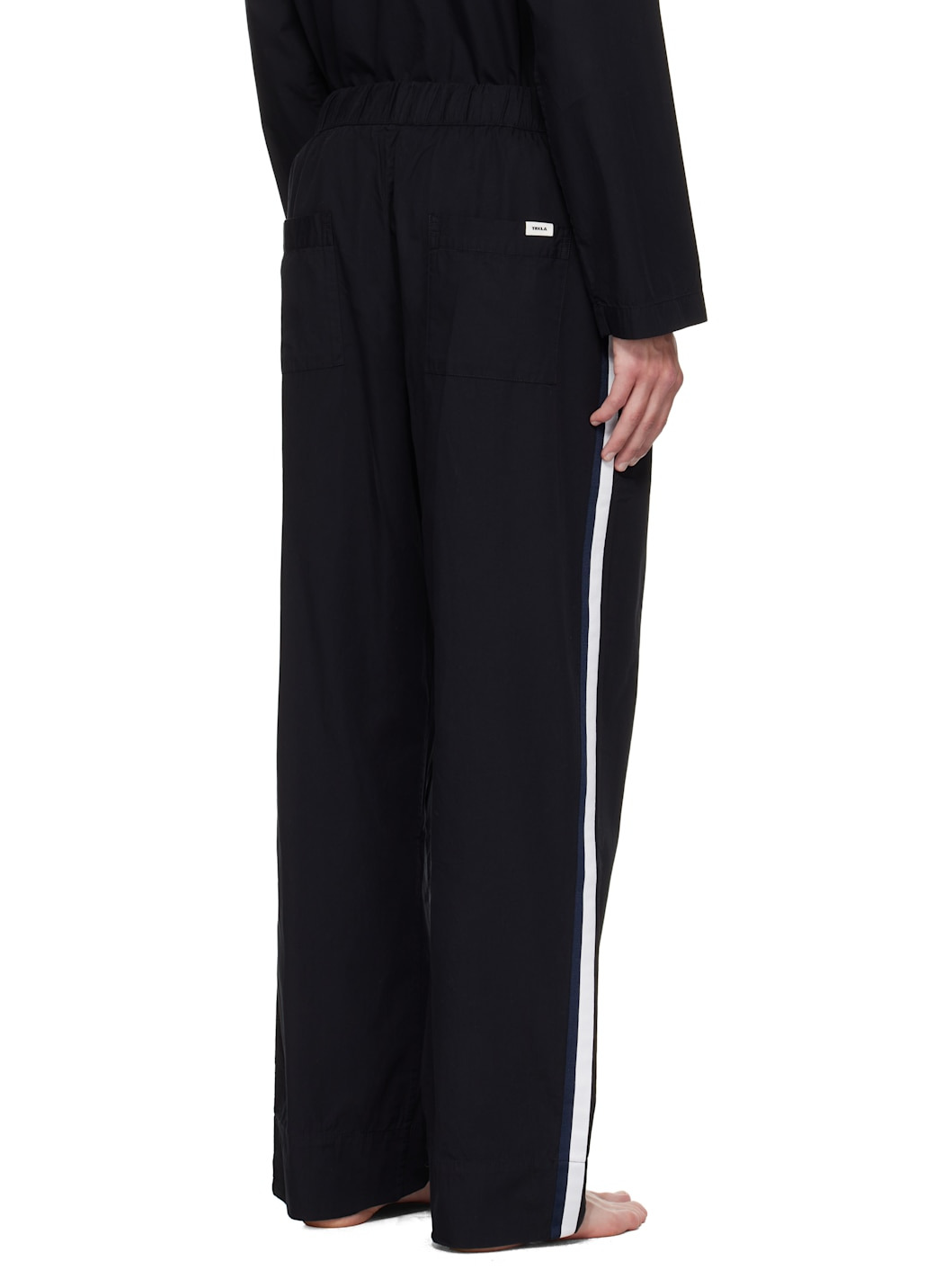 Black Striped Poplin Pyjama Pants - 3