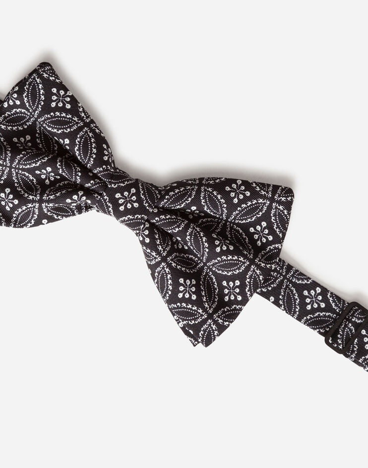 Silk bow tie with tie print - 3