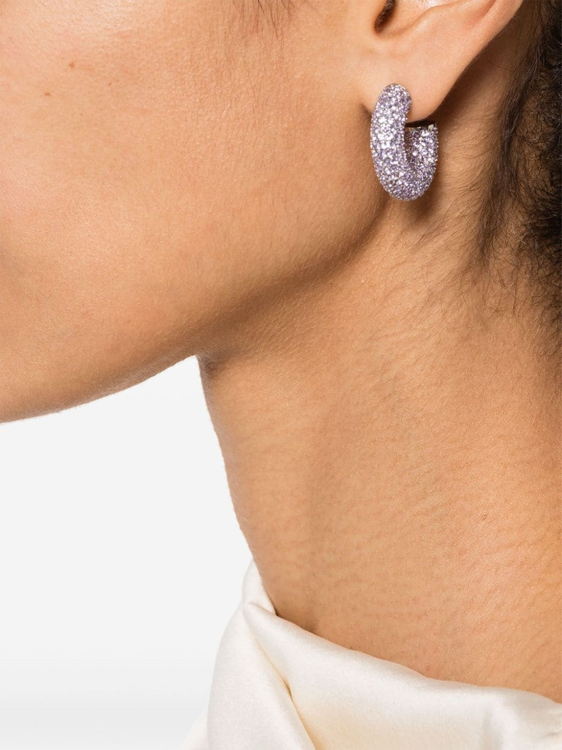 Amina Muaddi small Cameron crystal-embellished earrings outlook