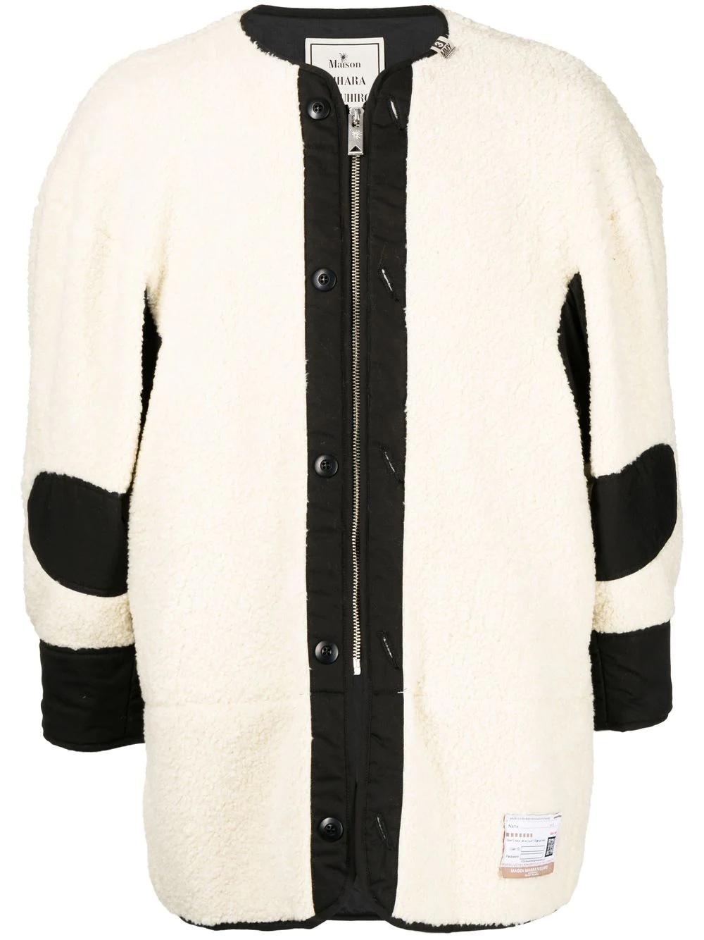 logo-patch fleece jacket - 1