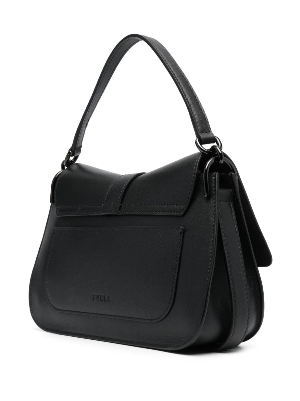 logo-plaque leather shoulder bag - 3