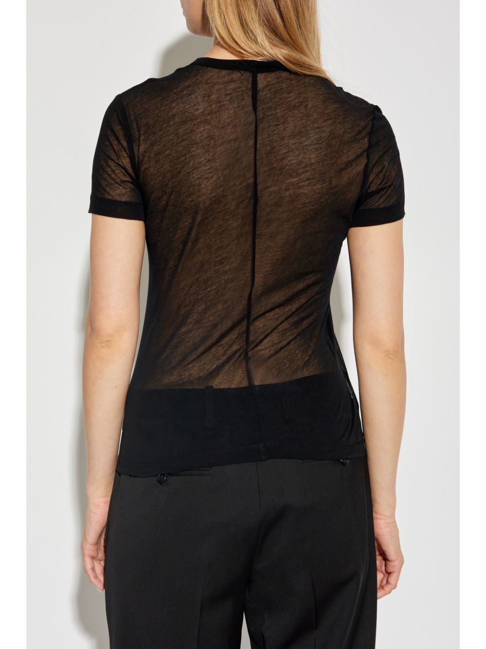crew-neck sheer T-shirt - 4