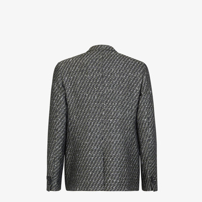 FENDI Green jacquard blazer outlook