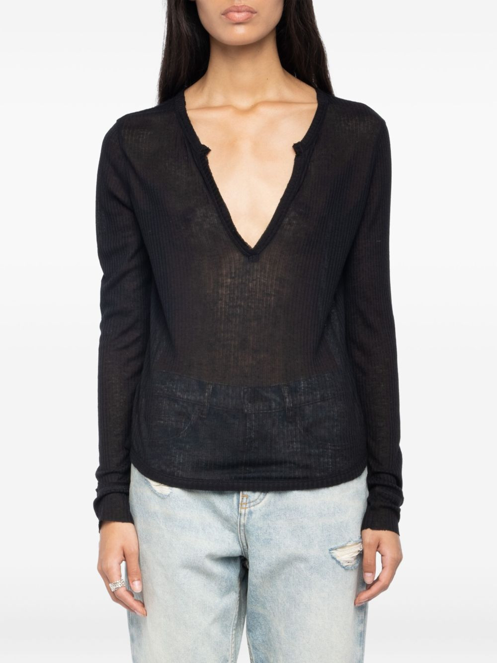 ribbed long-sleeve top - 4