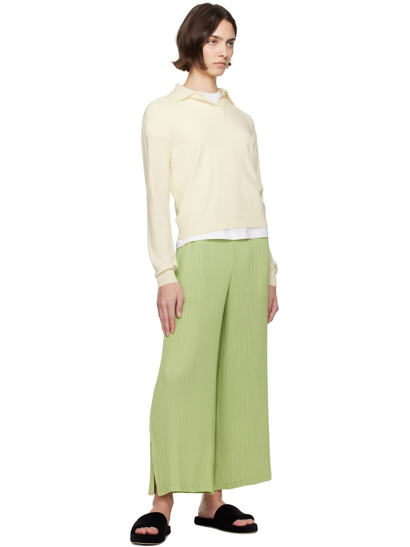 ISSEY MIYAKE Green Hatching Bottoms Trousers outlook
