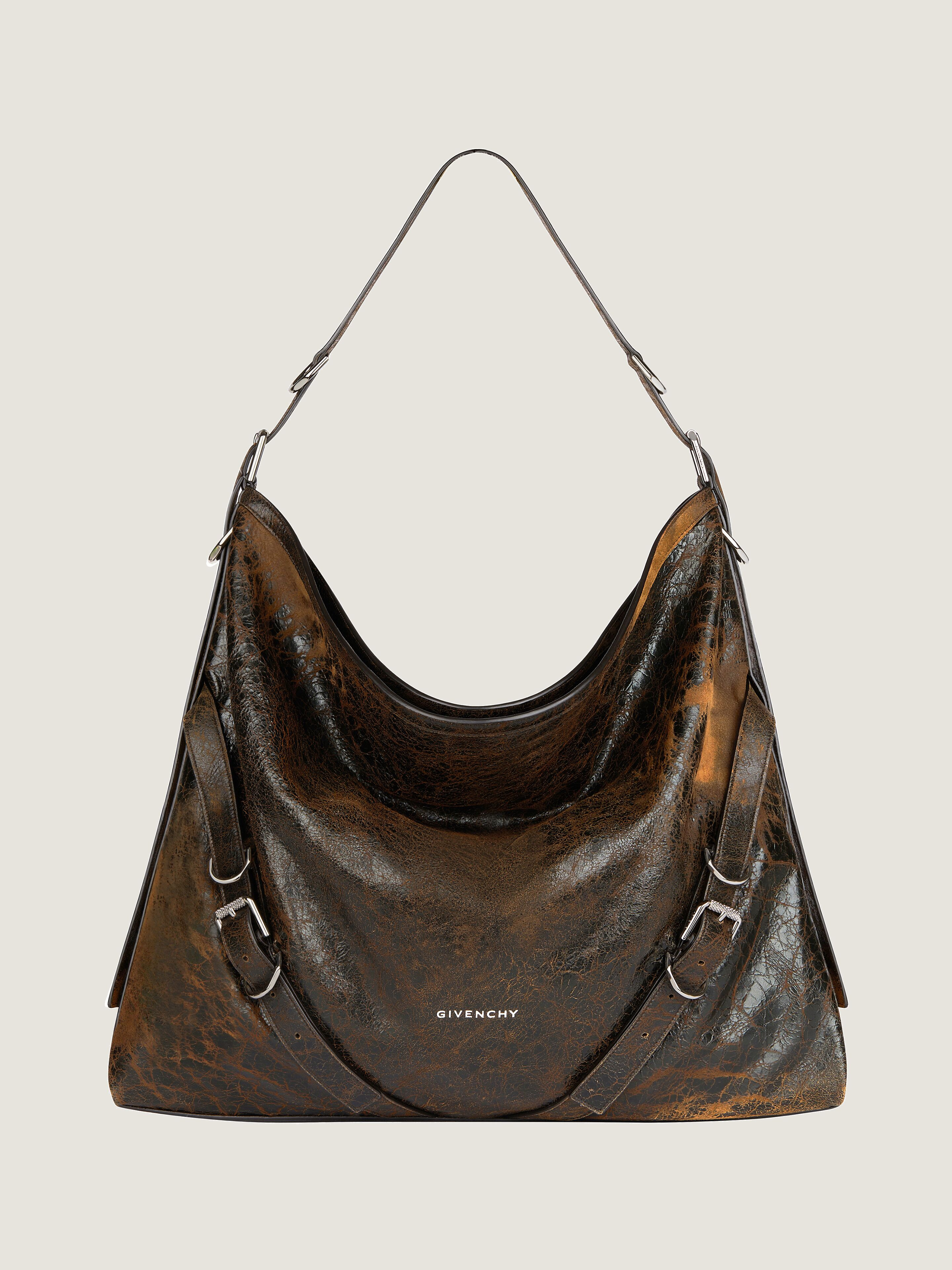 LARGE VOYOU BAG IN CRACKLED LEATHER - 1