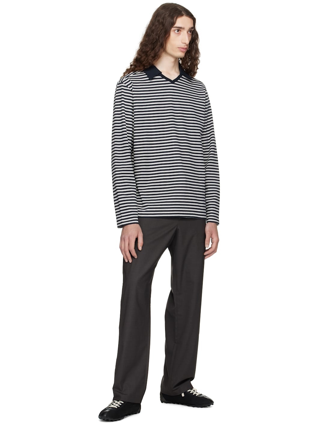 Navy Gondolieri Long Sleeve Polo - 4