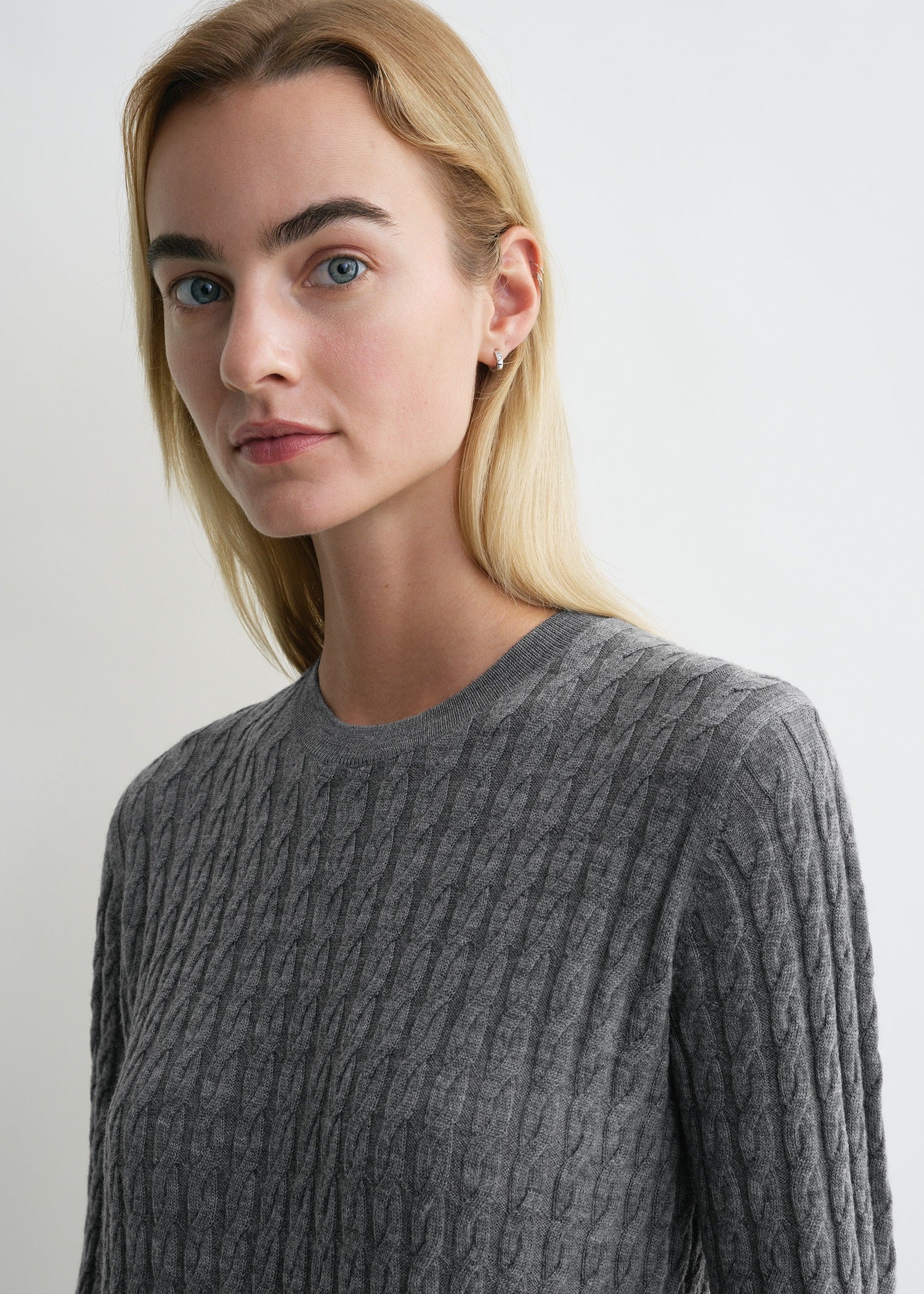 Cable knit dress grey melange - 5