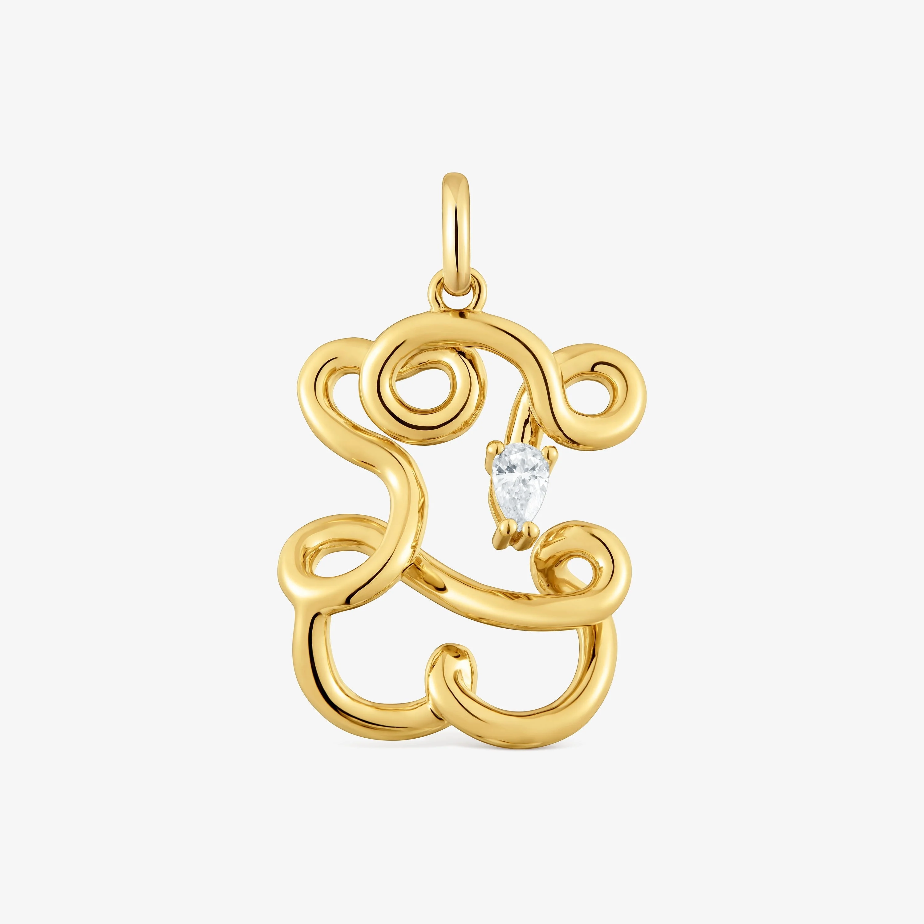 22 mm bear Pendant with 18K gold vermeil and laboratory-grown diamonds Lio LGD - 1