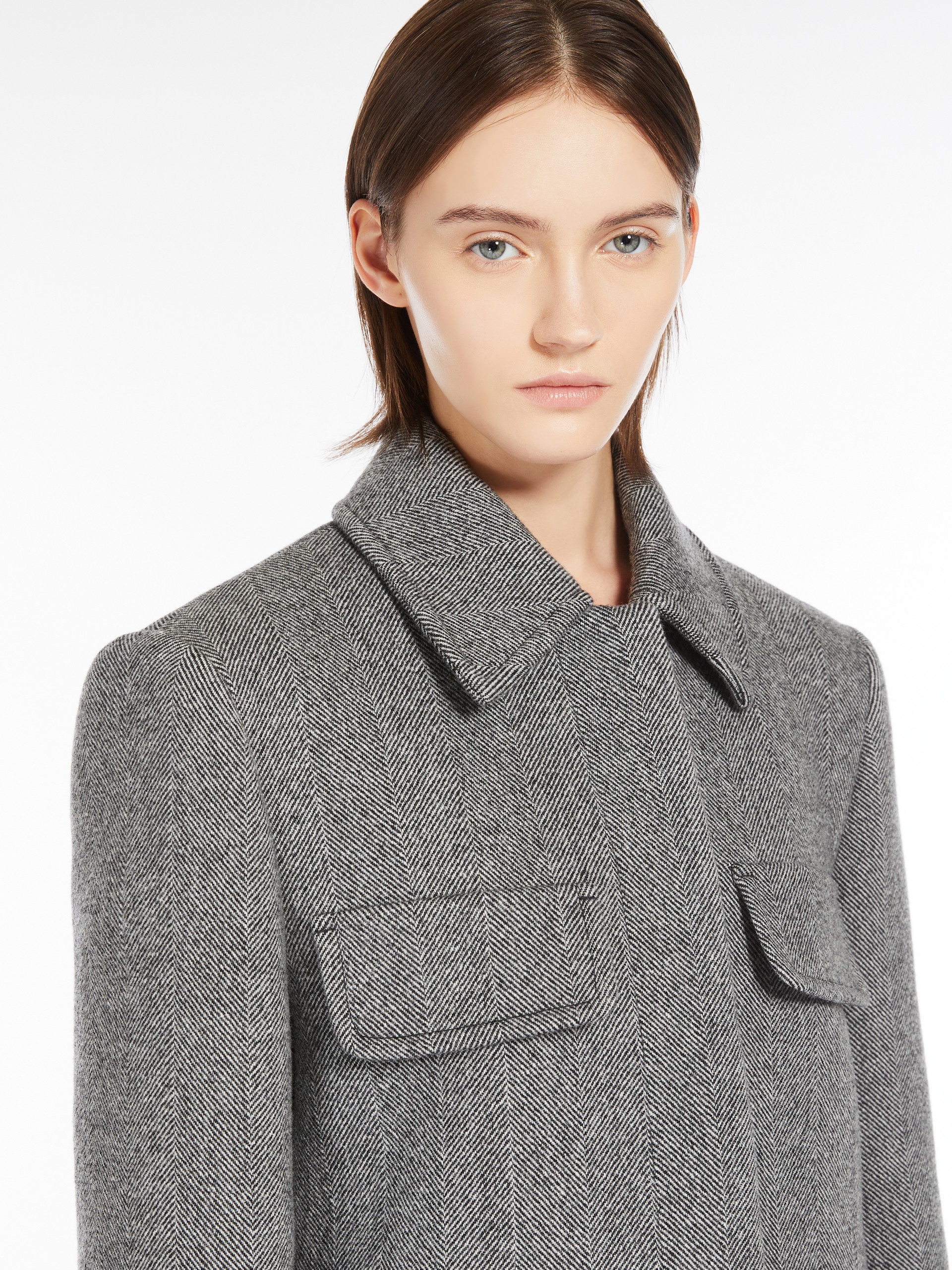 FRANCIA Short herringbone wool jacket - 5