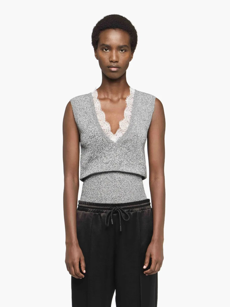 JW Anderson V-NECK LACE TRIM VEST outlook