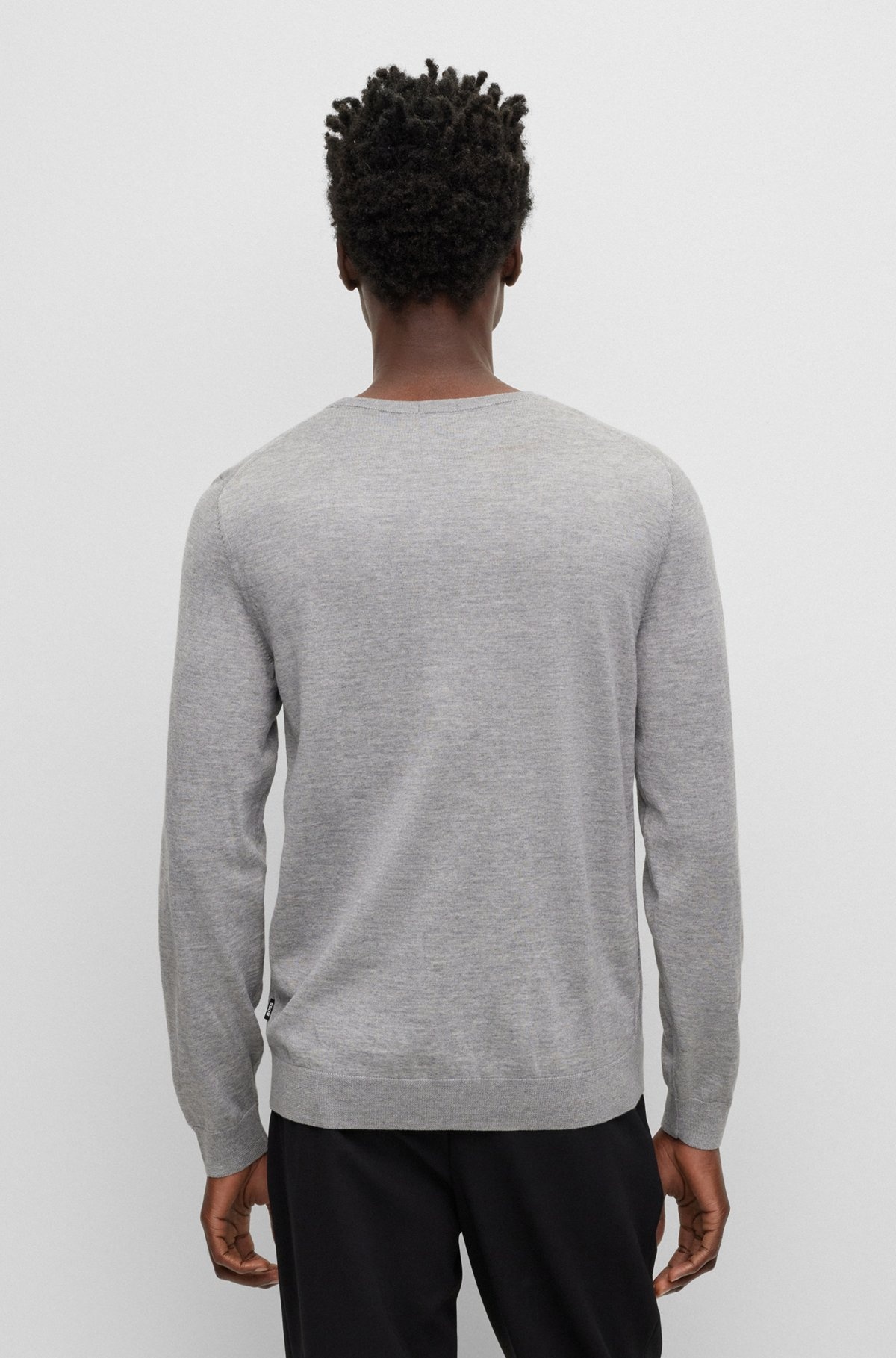 REGULAR-FIT SWEATER IN MERINO WOOL WITH CREW NECKLINE - 5