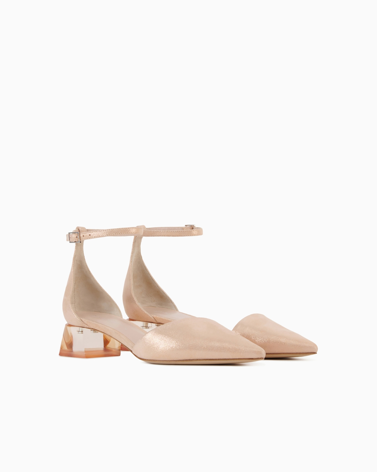 Laminated suede d'Orsay court shoes - 2
