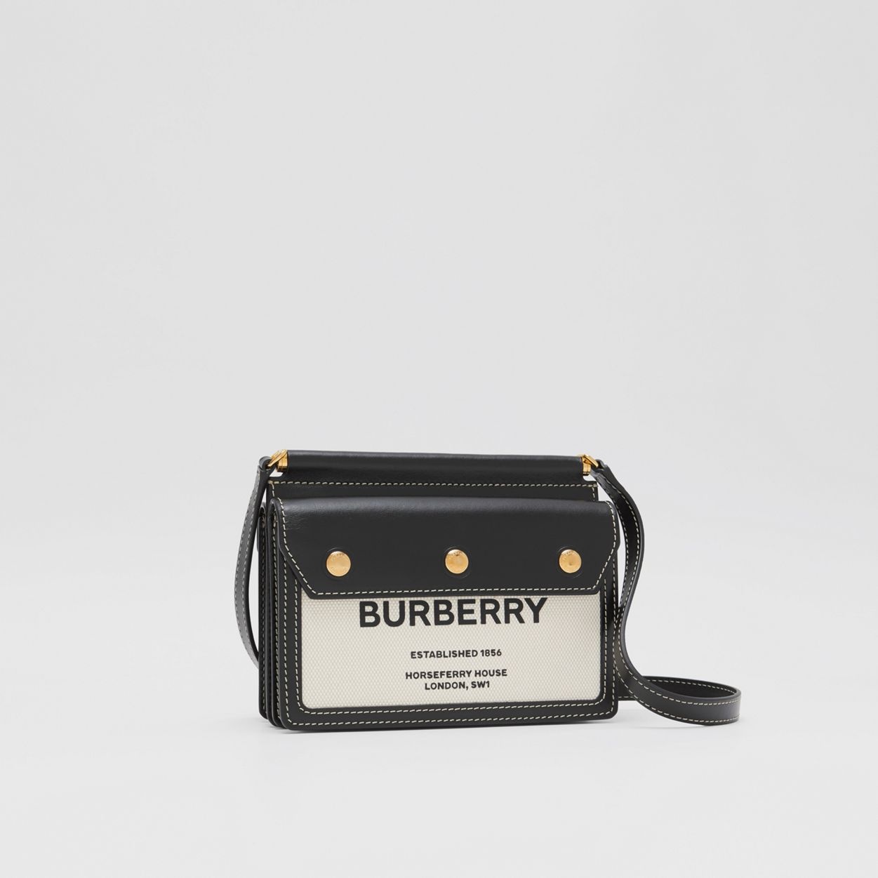 Mini Horseferry Print Title Bag with Pocket Detail - 7