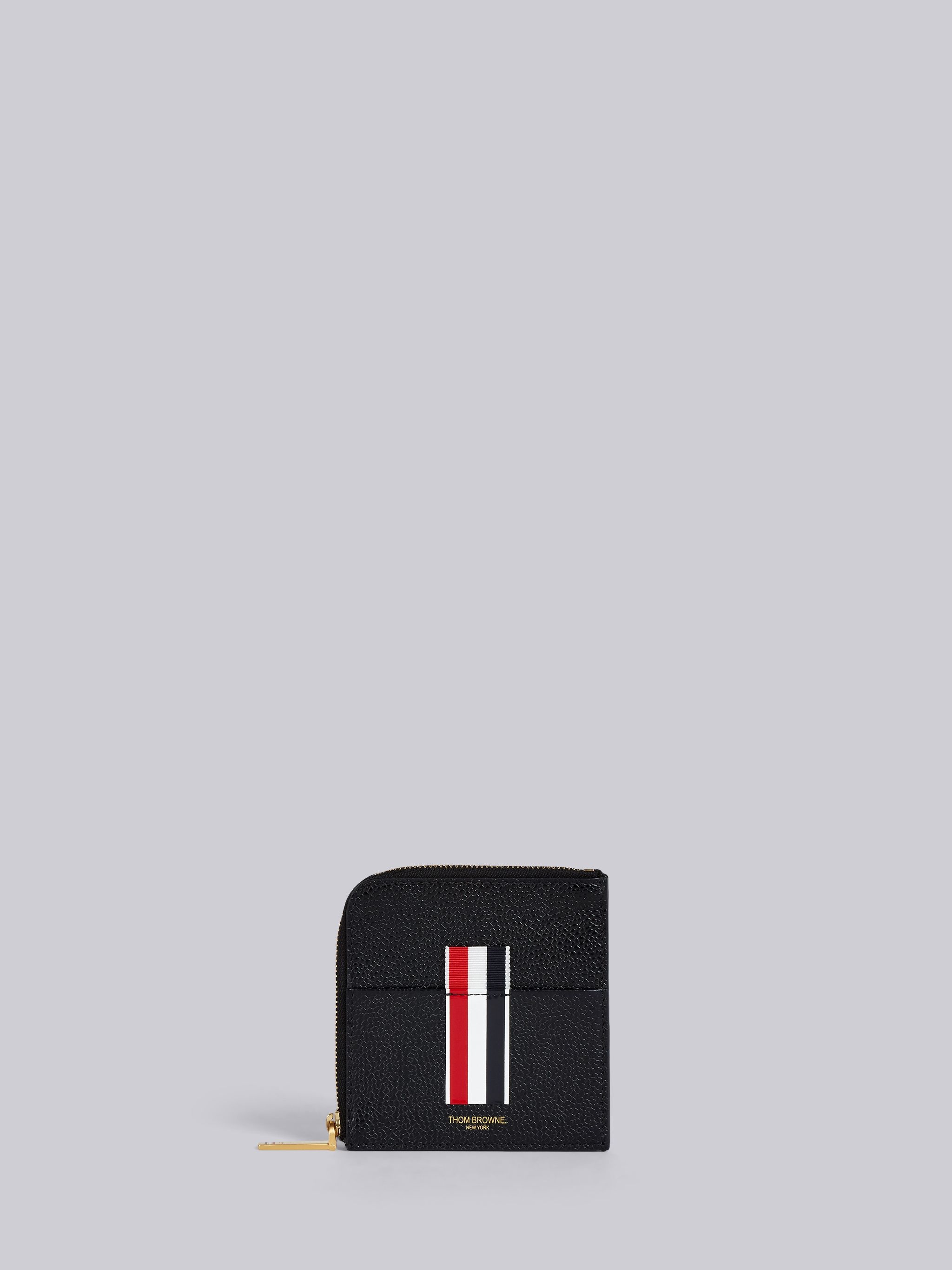 Vertical Intarsia Stripe Zip-around Wallet In Pebble Grain Leather - 1