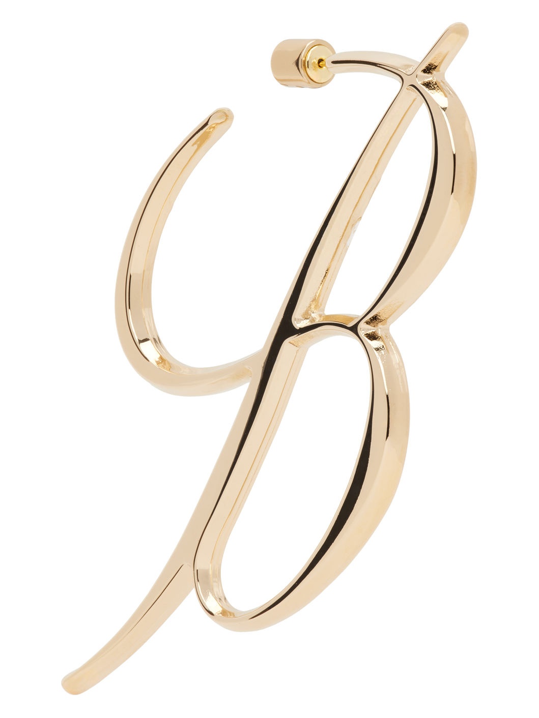 Gold B Monogram Single Earring - 2