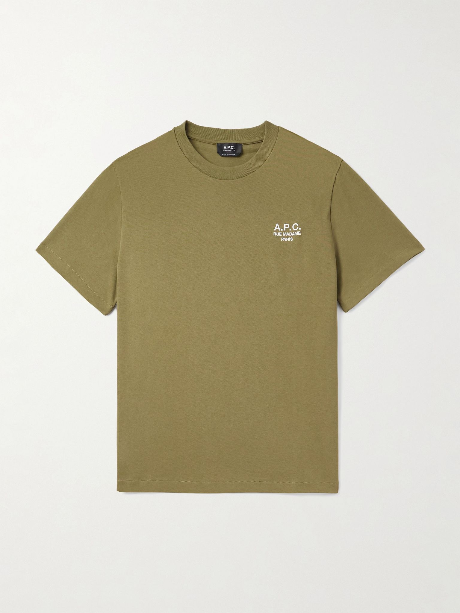 Logo-Embroidered Cotton-Jersey T-Shirt Green - 1