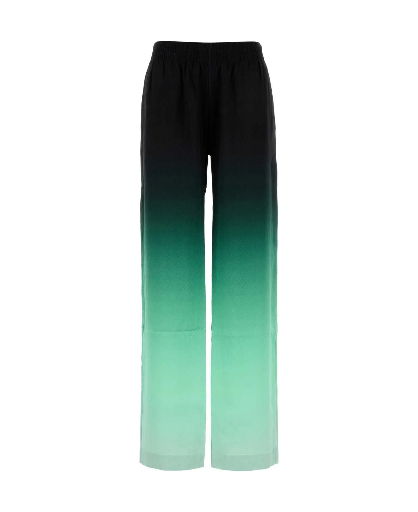 Embroidered Satin Wide-leg Pant - 1