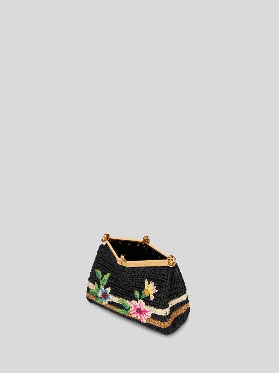 MINI RAFFIA CROSSBODY BAG WITH EMBROIDERY - 4