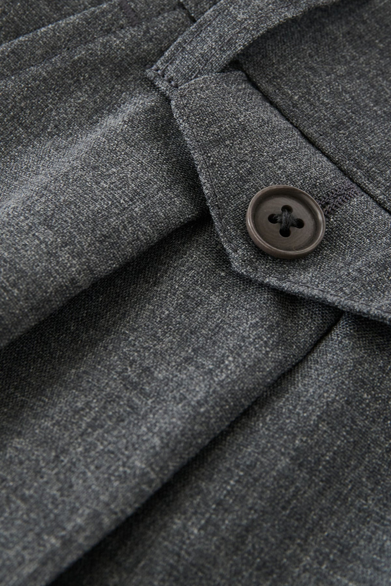 BEAMS PLUS Studio Nicholson x Beams+ Alvy Double Pleat Pant - Charcoal Marl outlook