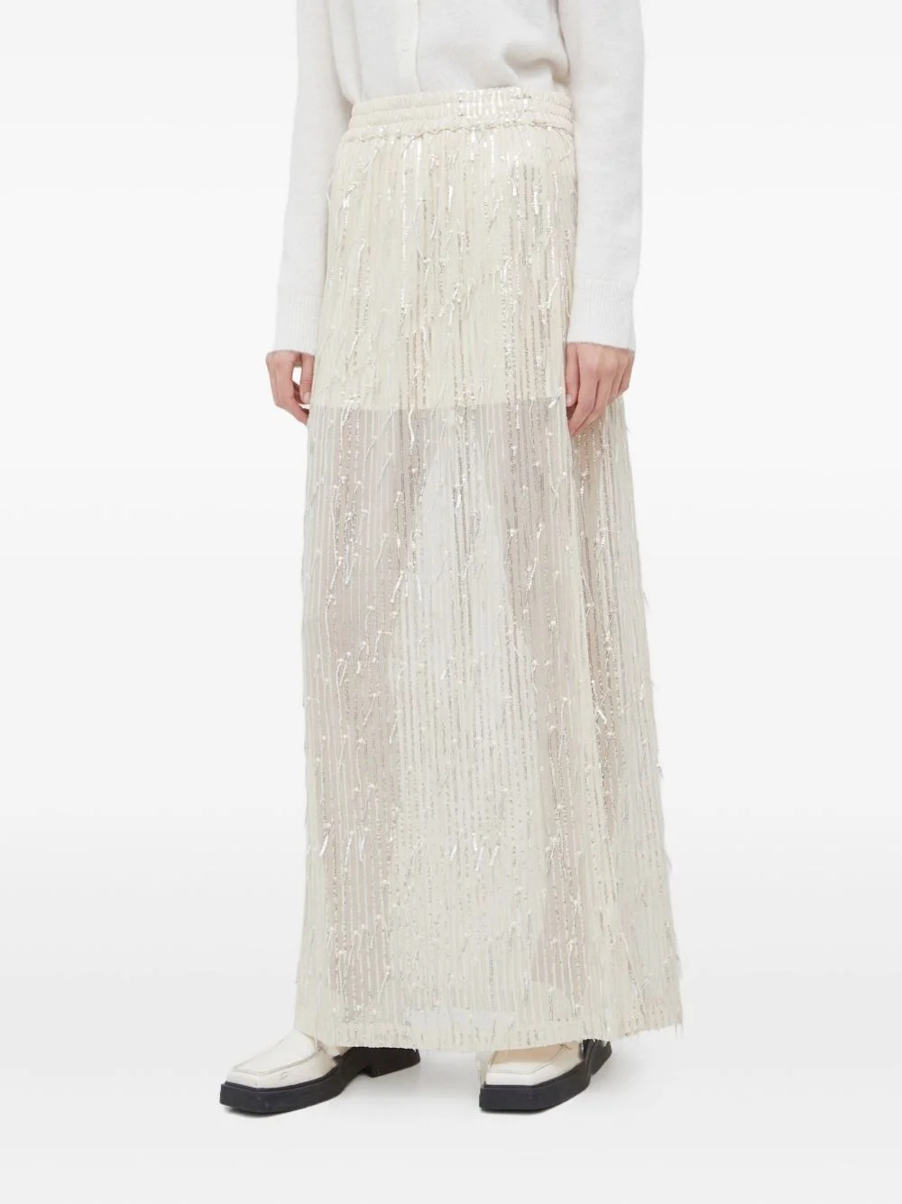 sequin-embellishment maxi skirt - 1