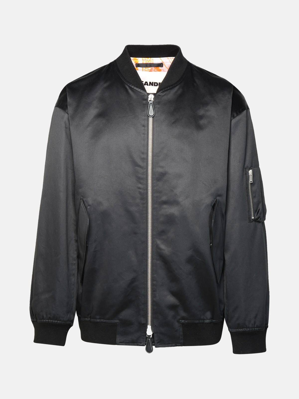 BLACK COTTON BOMBER JACKET - 1