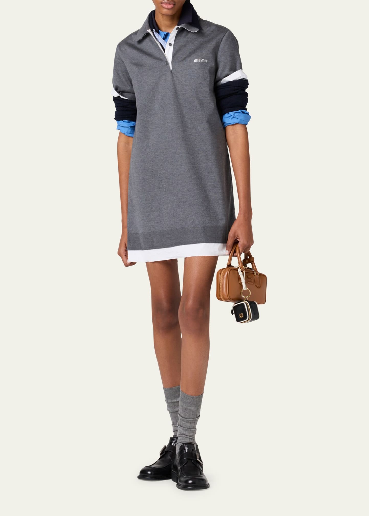 Short-Sleeve Mini Polo Dress - 2