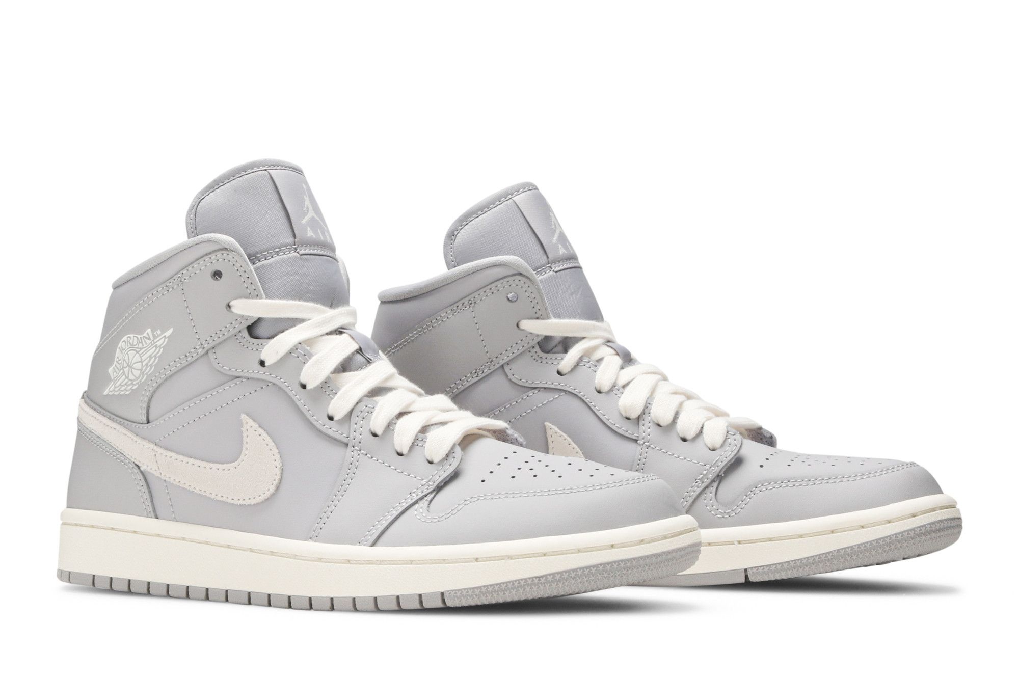 Wmns Air Jordan 1 Mid 'Grey Light Bone' - 8