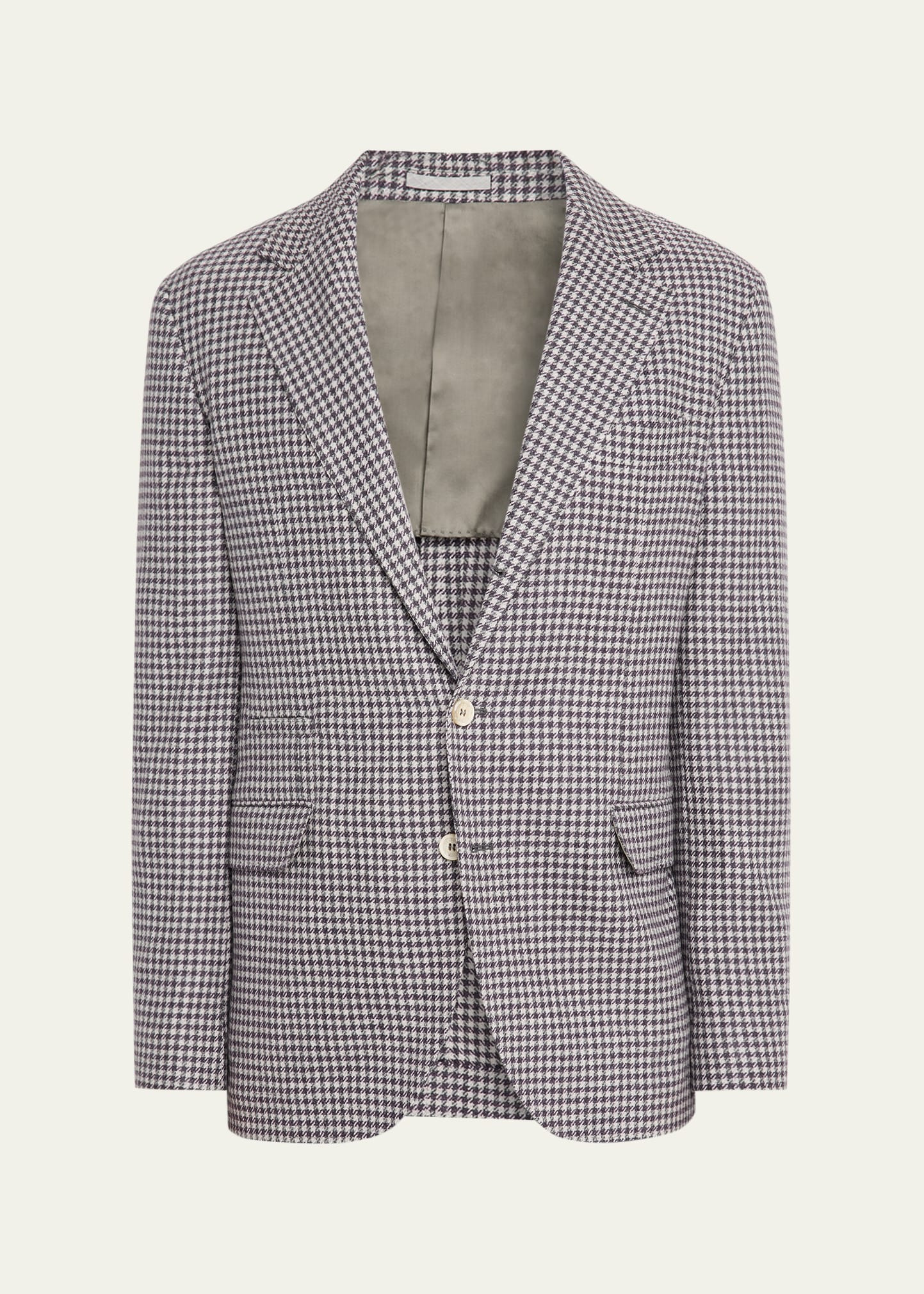 Men's Wool, Cashmere and Silk Houndstooth Sport Coat - 1